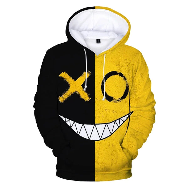 Trendy  Smiley 3D Hoodie -  Casual Style!