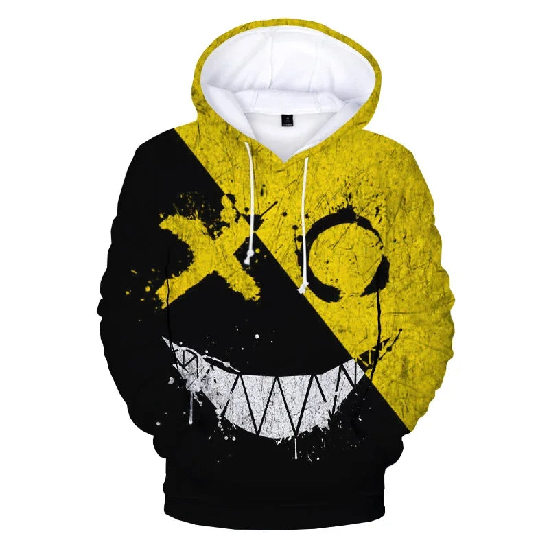 Trendy  Smiley 3D Hoodie -  Casual Style!