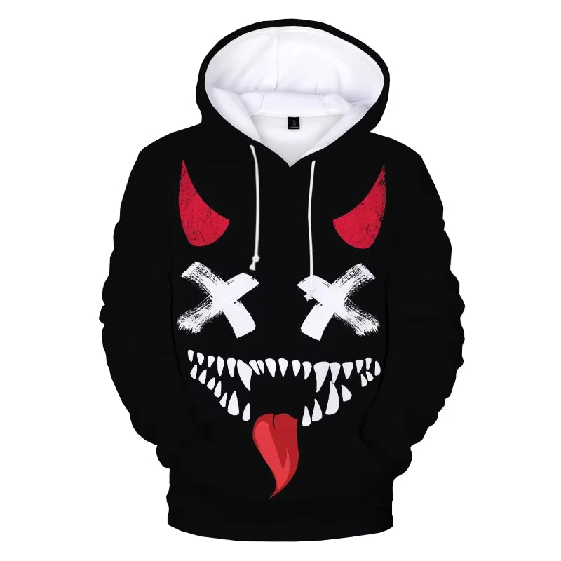 Trendy  Smiley 3D Hoodie -  Casual Style!