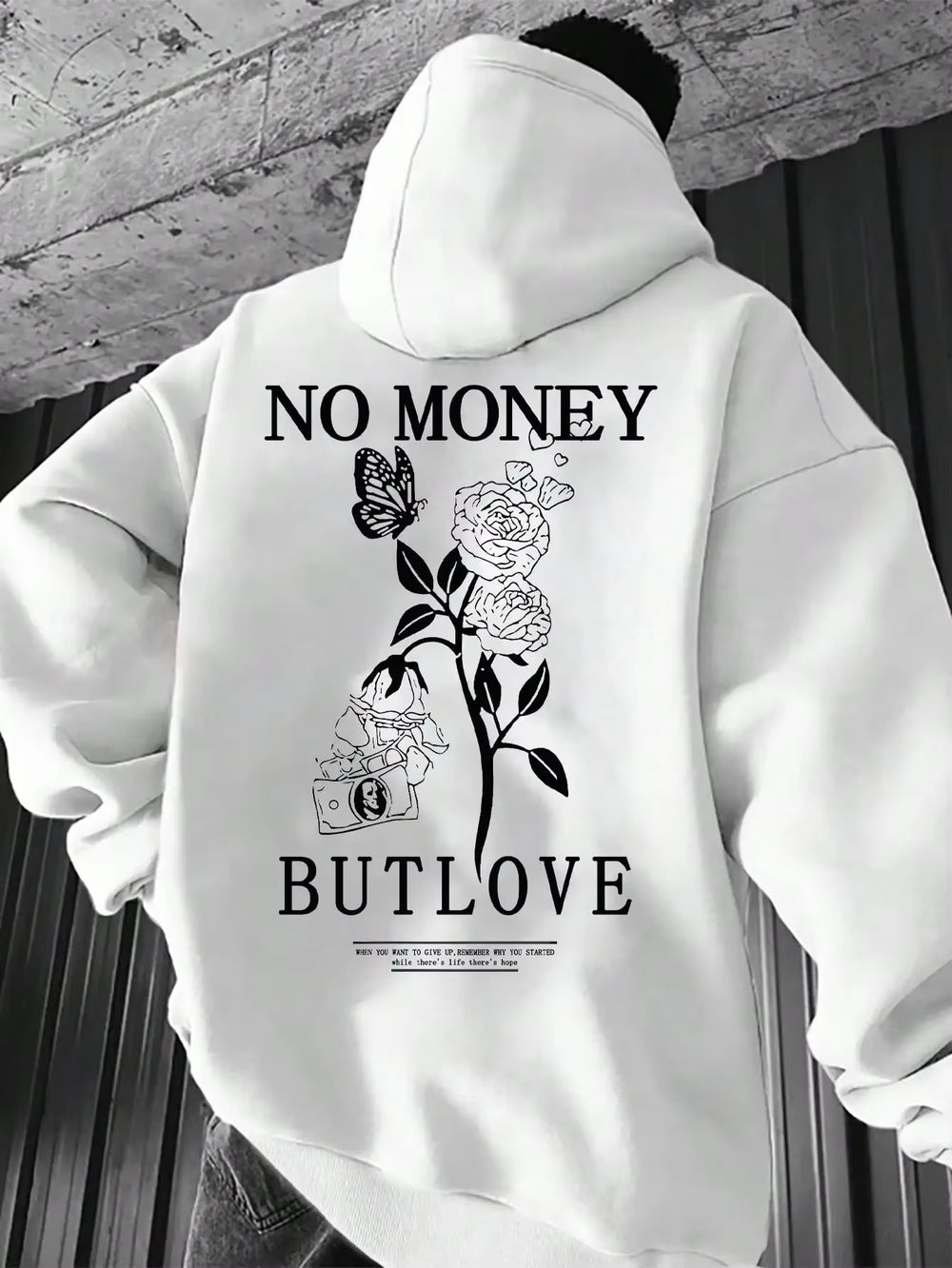 2025 New Loose Men'S Floral Letter Printed Hooded Sweatshirt for Spring and Autumn Comfort, Versatile Pullover S-5XL