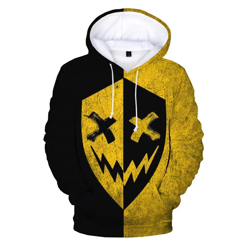 Trendy  Smiley 3D Hoodie -  Casual Style!