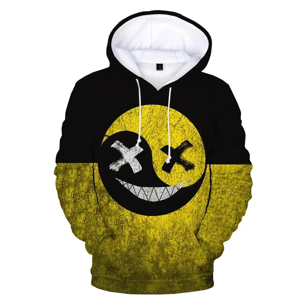 Trendy  Smiley 3D Hoodie -  Casual Style!