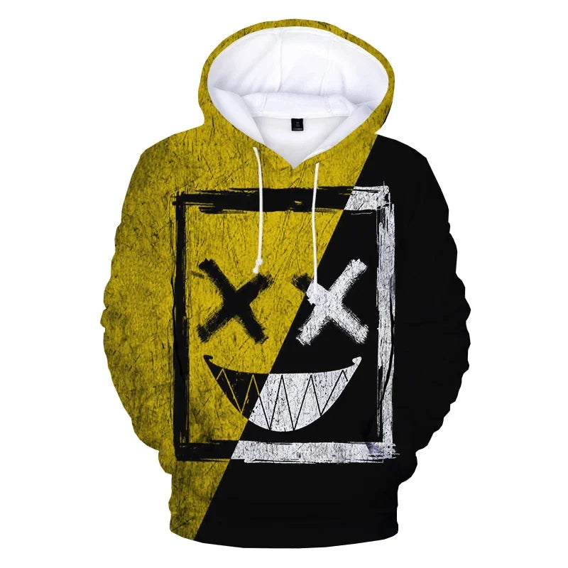Trendy  Smiley 3D Hoodie -  Casual Style!