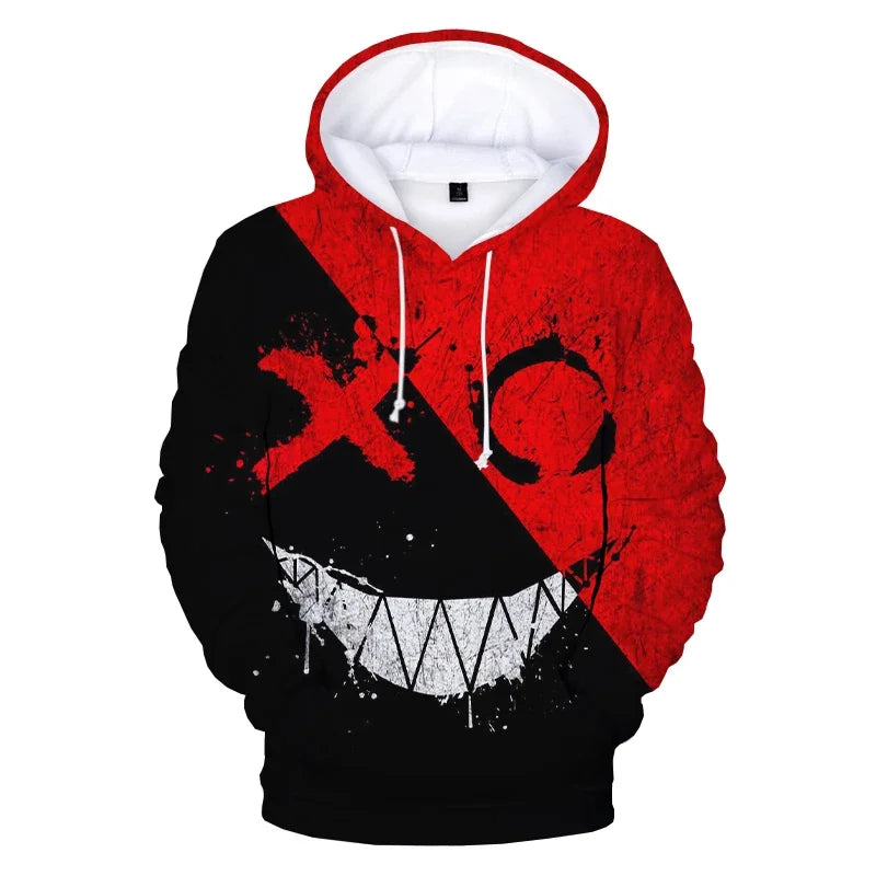 Trendy  Smiley 3D Hoodie -  Casual Style!