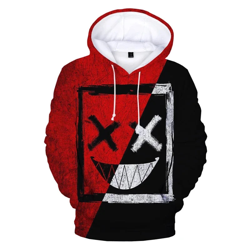 Trendy  Smiley 3D Hoodie -  Casual Style!